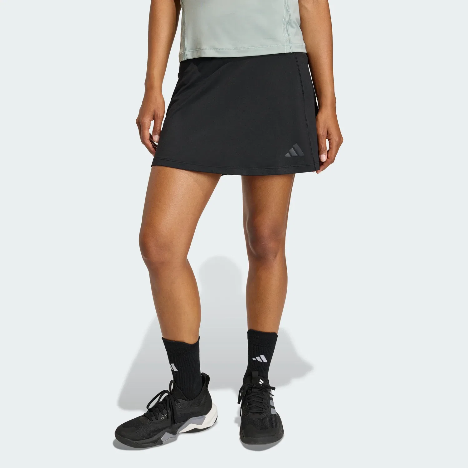 Женская юбка-шорты adidas Optime со встроенными велосипедными шортами, Black / Carbon