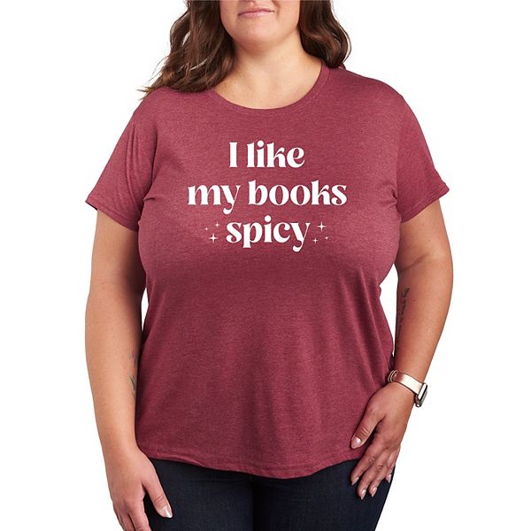 

Футболка Plus size I like my books spicy graphic Licensed Character, Heather Wheather Daine