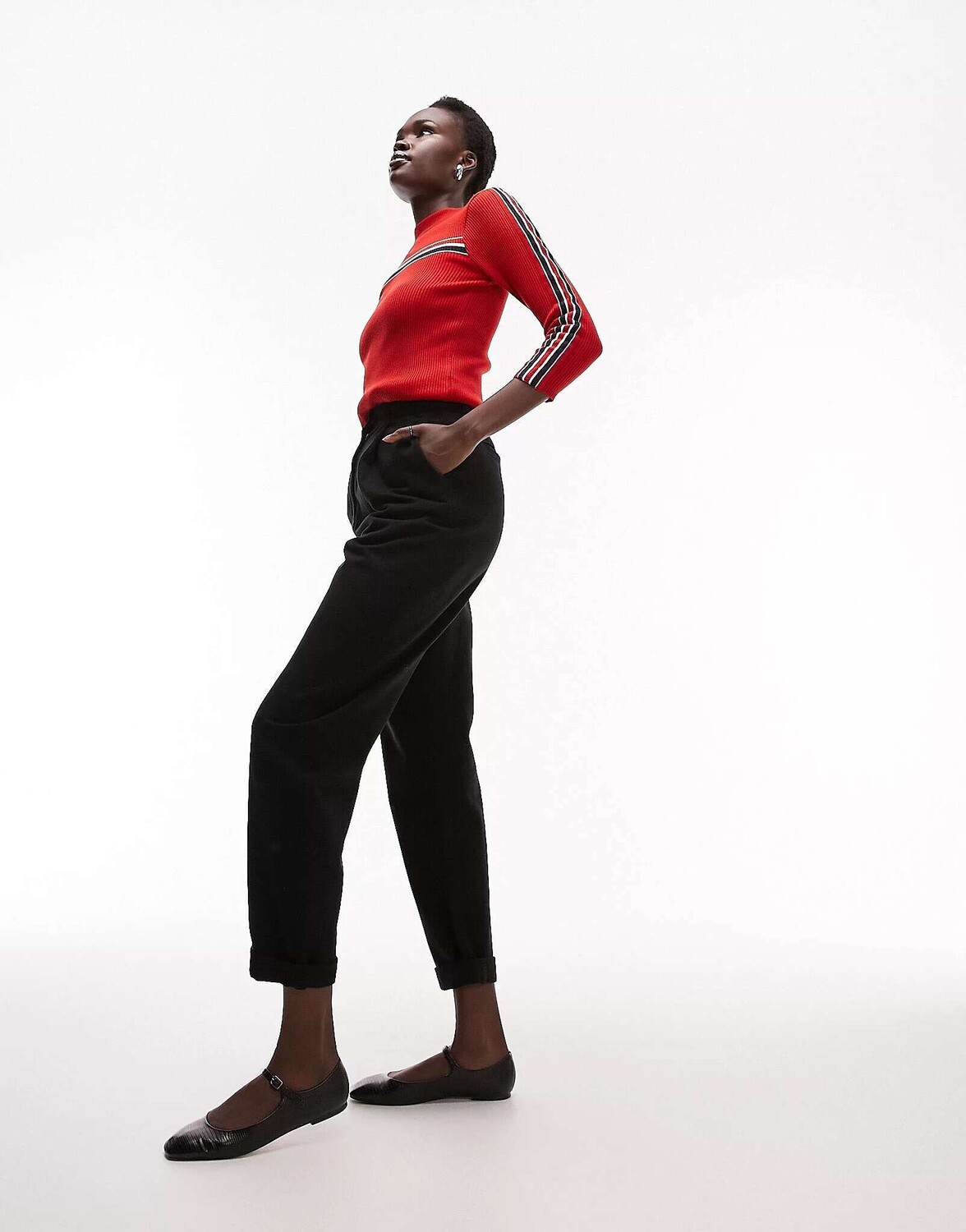 

Стираные черные брюки с пуговицами Topshop Topshop Tall, Черный, Стираные черные брюки с пуговицами Topshop Topshop Tall