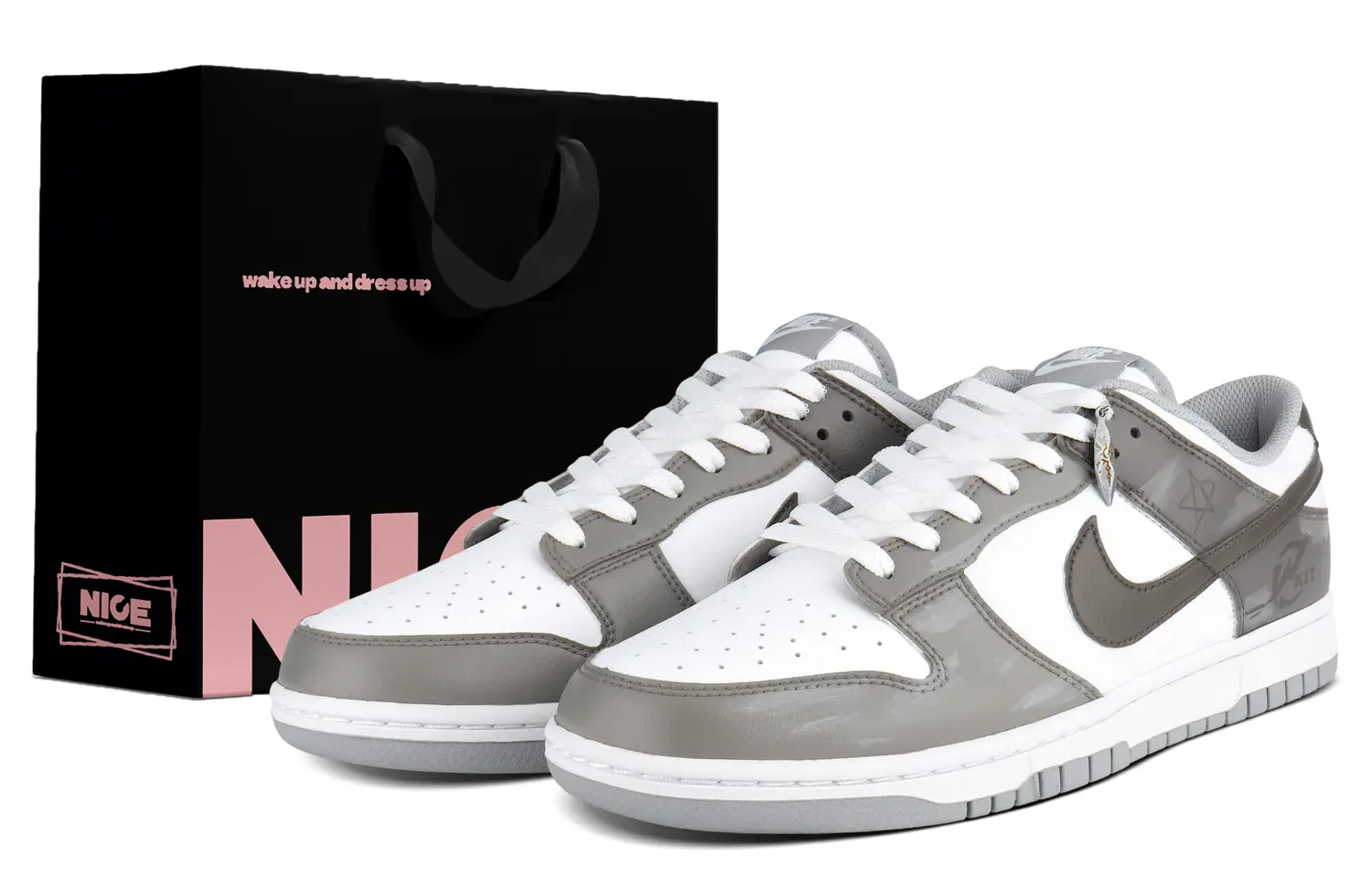 

Nike Кроссовки для скейтбординга Dunk Slip Resistant, Abrasion Resistant, Lightweight Low top Unisex Gray White