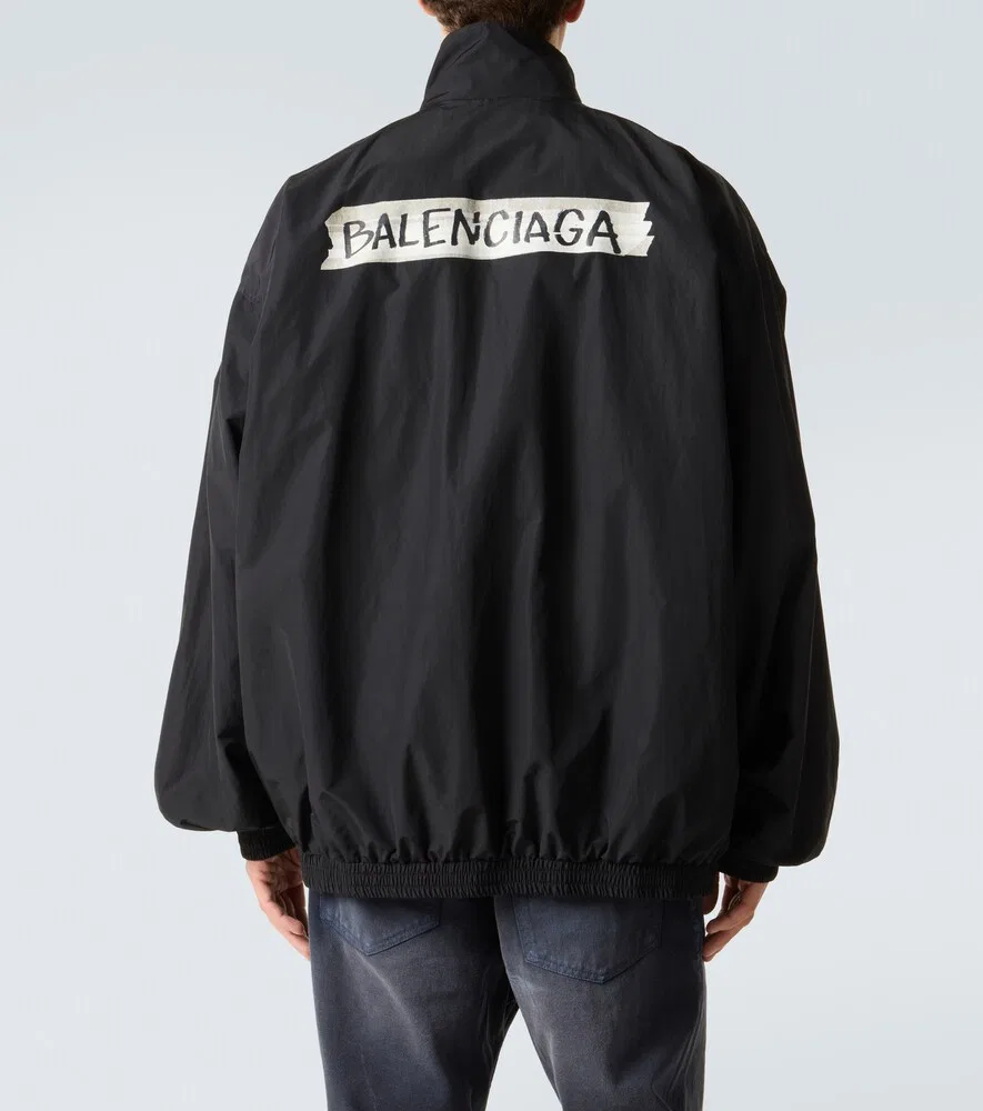 Спортивная куртка из хлопковой смеси с малярной лентой Balenciaga, черный — фото 4