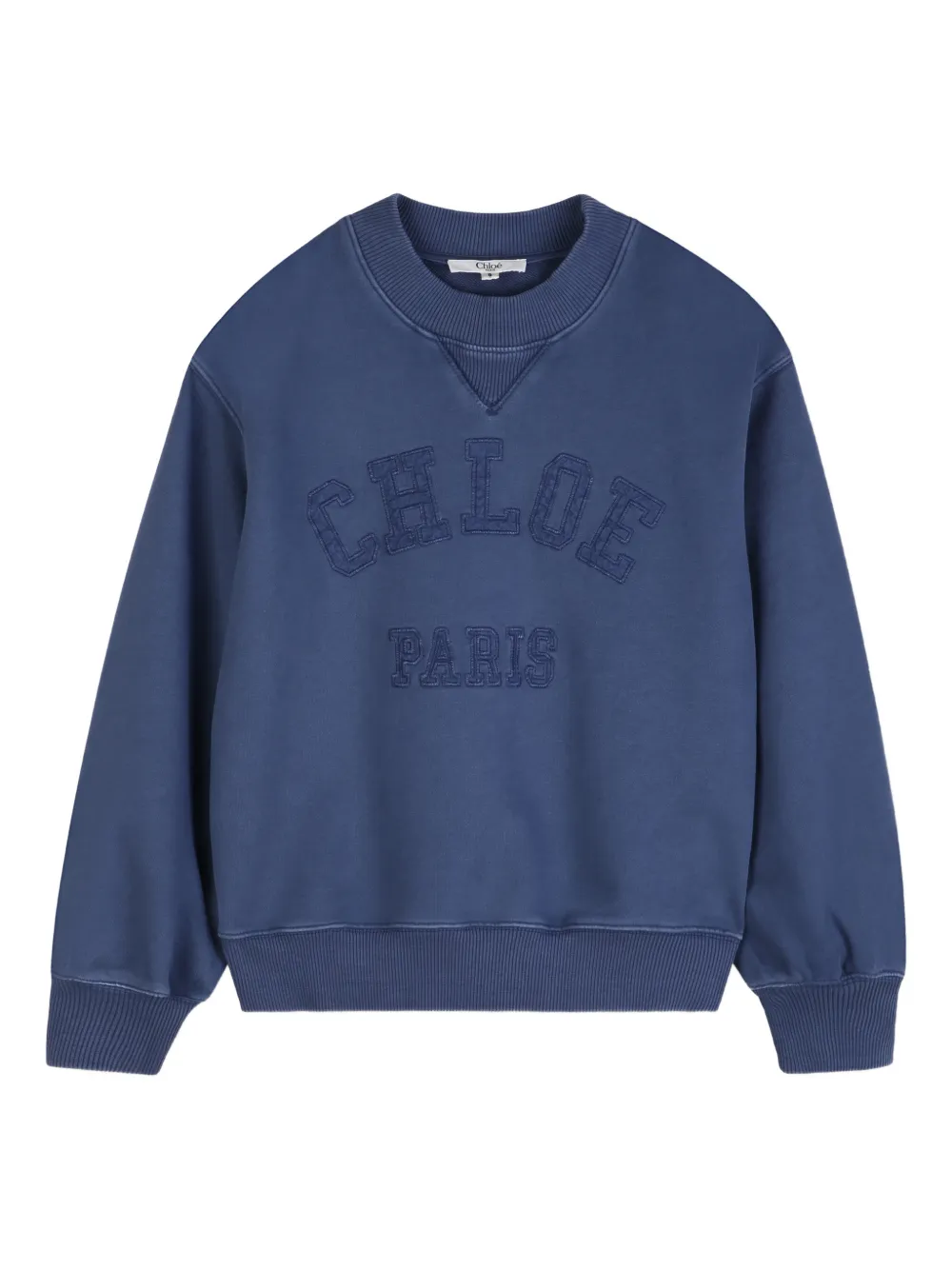 

Свитшот с тисненым логотипом Chloé Kids, синий