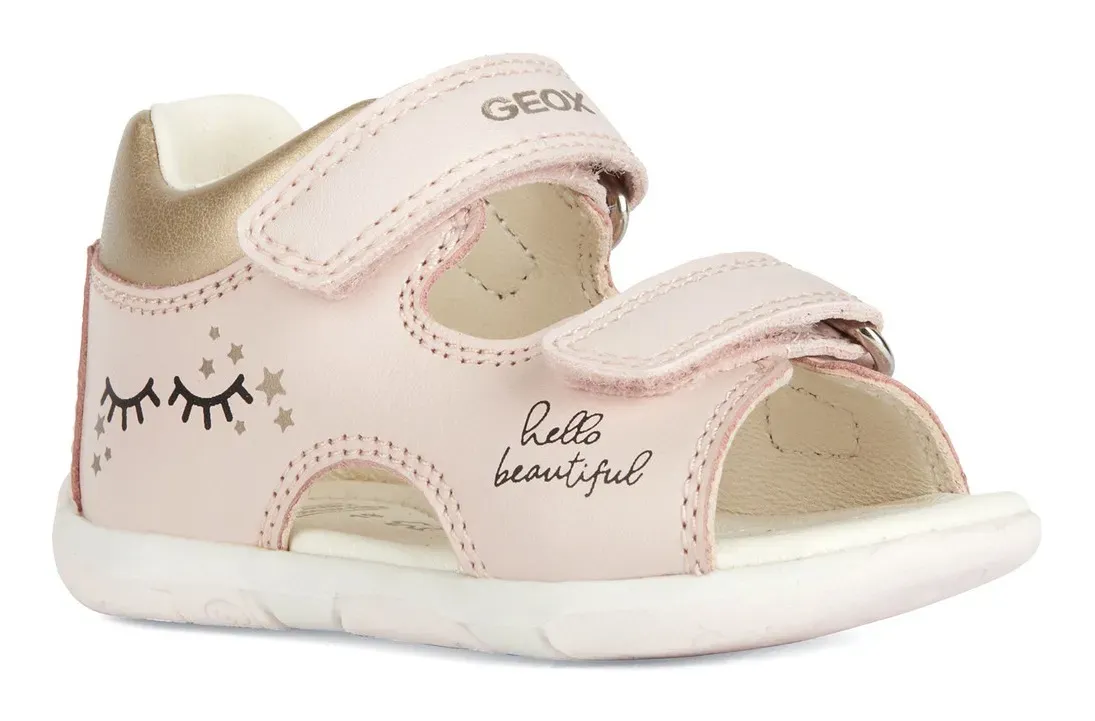 

Босоножки Geox "B SANDAL TAPUZ GIRL", летняя обувь, туфли на липучке, сандалии, с игривым принтом, цвет Rosa-Goldfarben