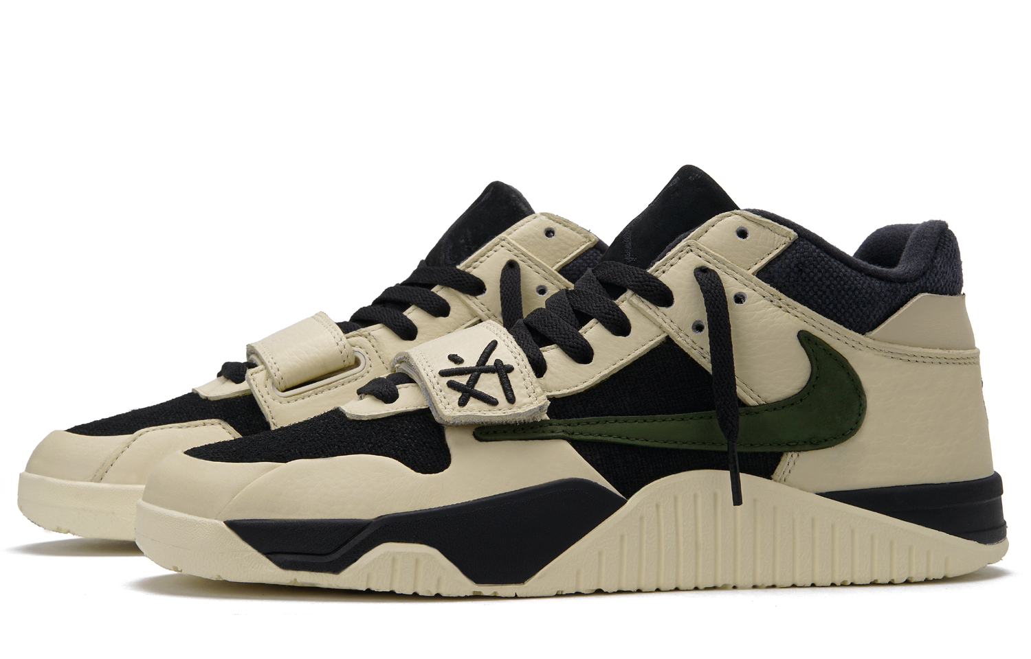 Трэвис Скотт x Jumpman Jack TR Avocado мид-топ винтажные баскетбольные кроссовки унисекс Jordan, черный/серый — фото 4