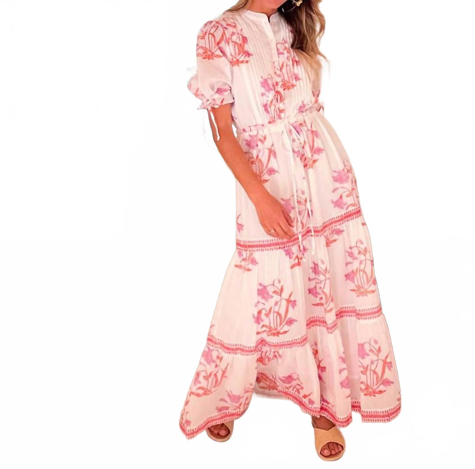 

Приталенное макси-платье с защипами в цвете Остуни Корал Oliphant, коралловый