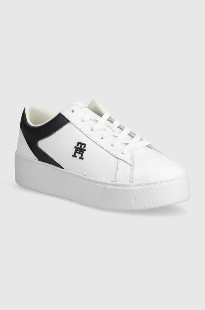 

Кожаные кроссовки Tommy Hilfiger TH PLATFORM COURT SNEAKER, белый