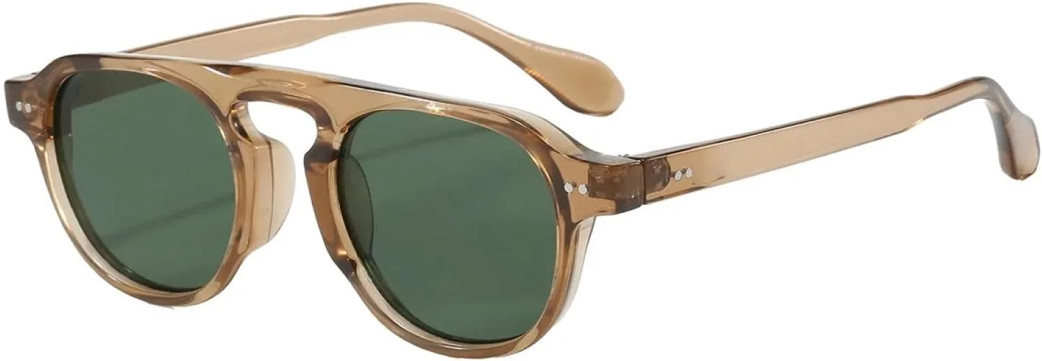 

Солнцезащитные очки с защитой от УФ-излучения UV400 | Rivets Punk | для женщин и мужчин, для занятий спортом на открытом воздухе и вождения DSVIGF, Tea Green