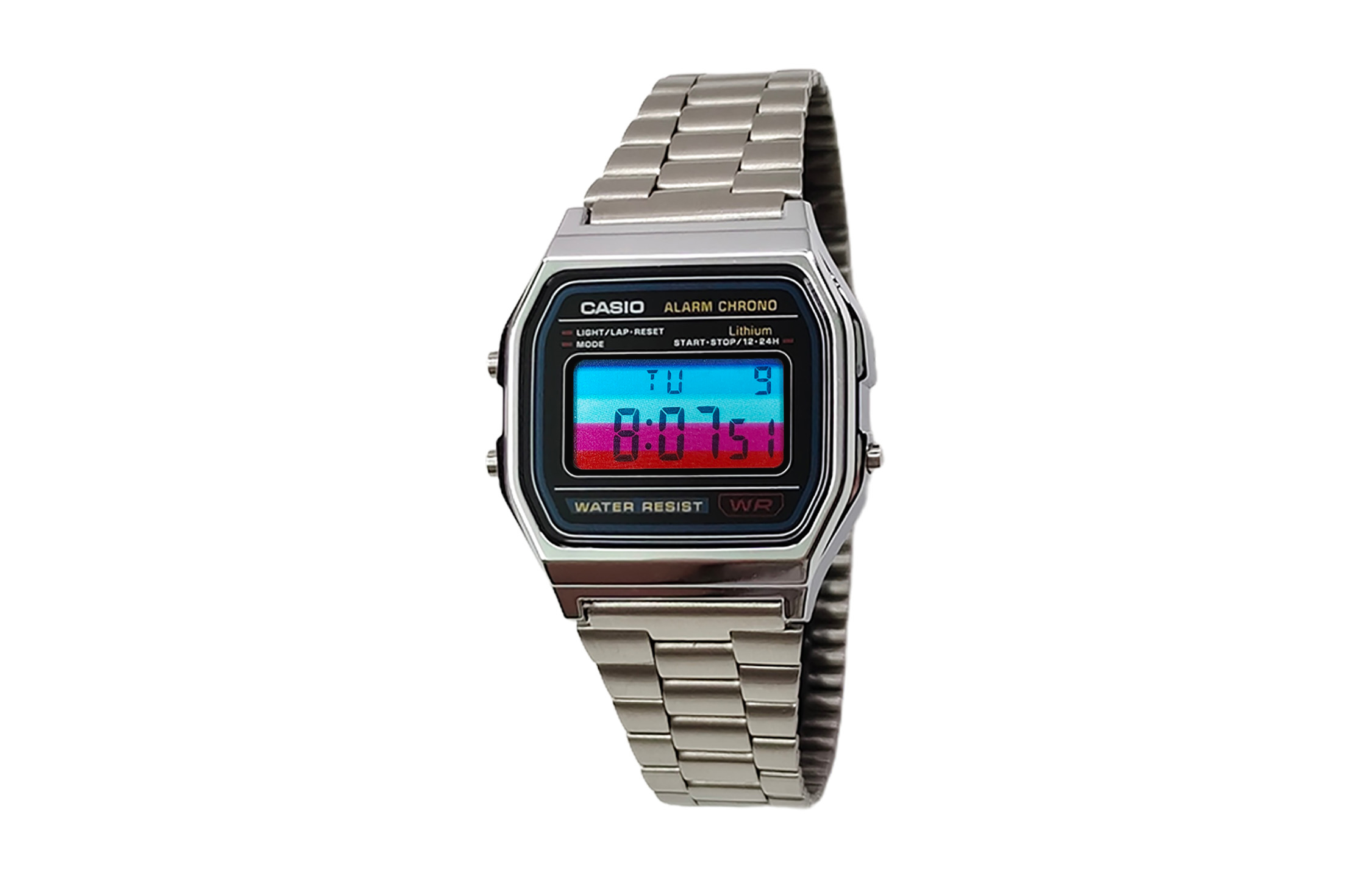 

CASIO Мужские часы Retrofit Series с кварцевым механизмом, стальной браслет, черный циферблат