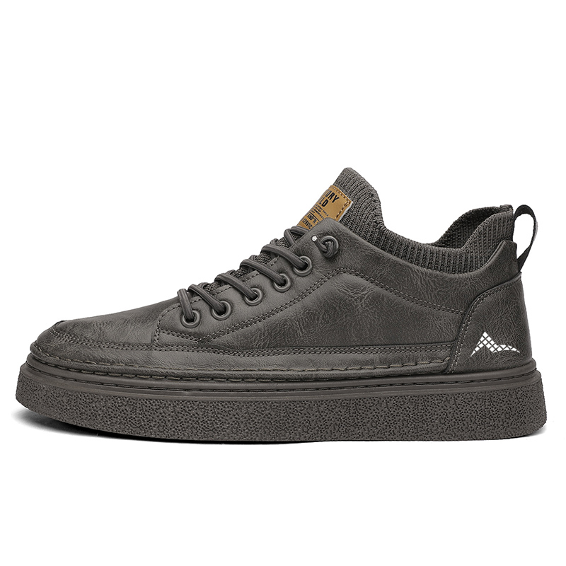 

ATONGMU Мужские серые скейтборд кроссовки Mid Top, цвет Gray