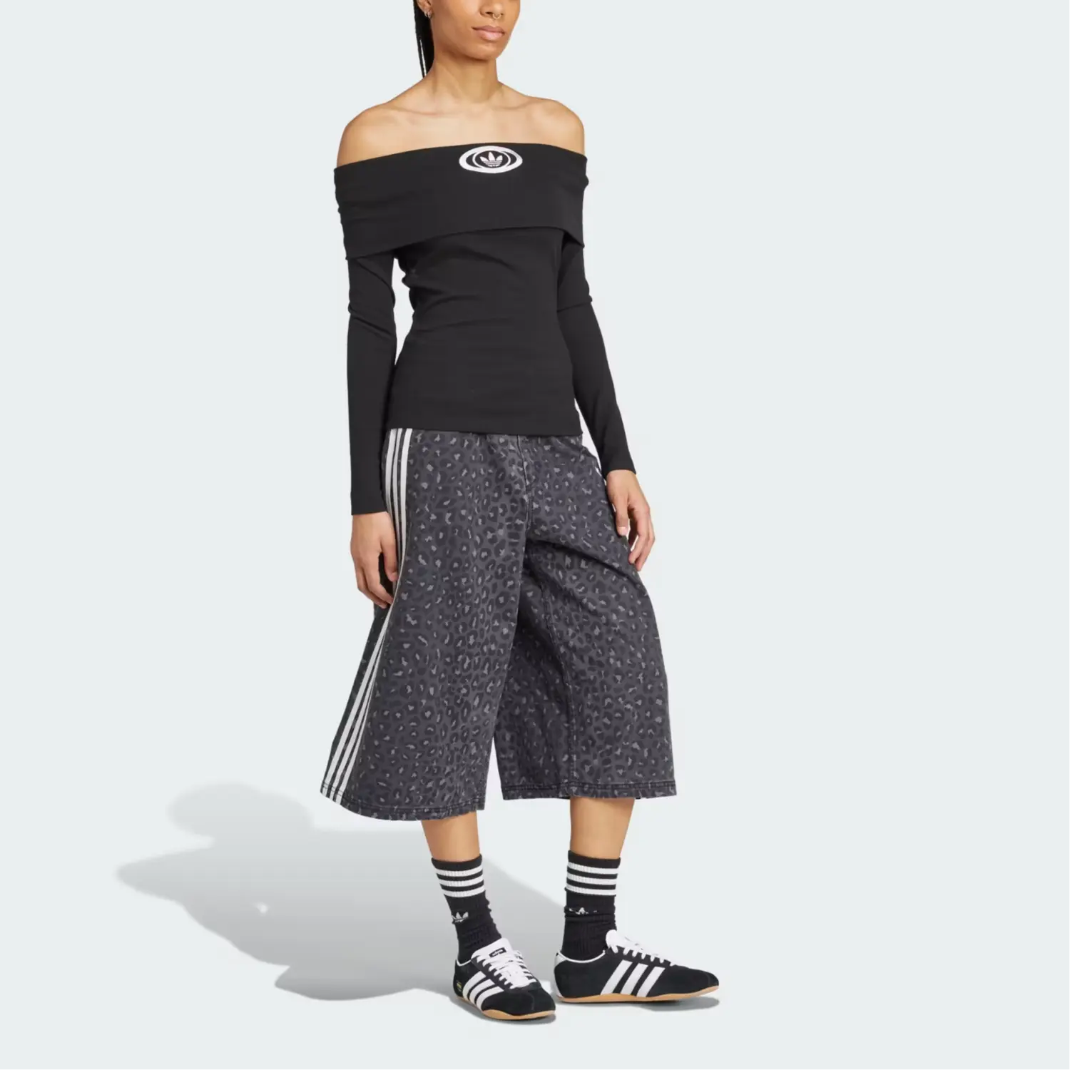 Adidas Originals Adidas Женский Топ с Длинными Рукавами и Открытыми Плечами Black — фото 3