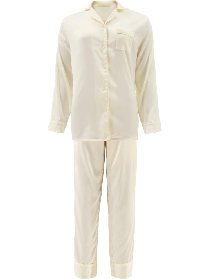 

Erwin Müller Атласная пижама кремового цвета