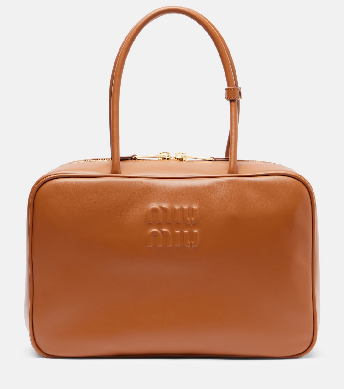 

Кожаная сумка-тоут Beau Miu Miu, Cognac