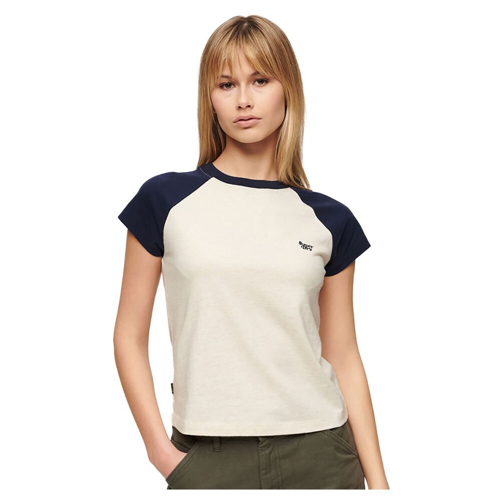 

Футболка с коротким рукавом Superdry Essential Logo Raglan, бежевый