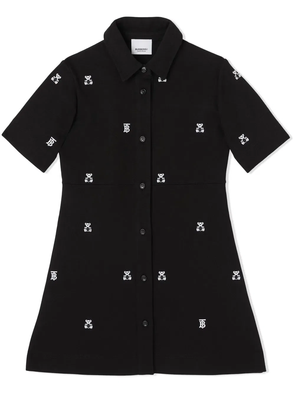 Платье-Рубашка с вышивкой в виде медведя Томаса Burberry Kids, черный