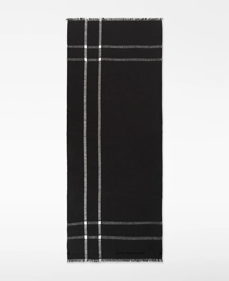 

Женский хлопковый шаль с ажурными деталями Adolfo Dominguez, черный