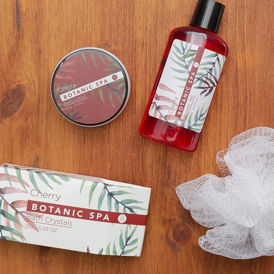 ПОДАРОЧНЫЙ НАБОР CHERRY SPA В КОРЗИНЕ ДЛЯ ЖЕНЩИН ИЗ 5 ПРЕДМЕТОВ ДЕКОРАТИВНАЯ КОРЗИНА Inna marka — фото 3