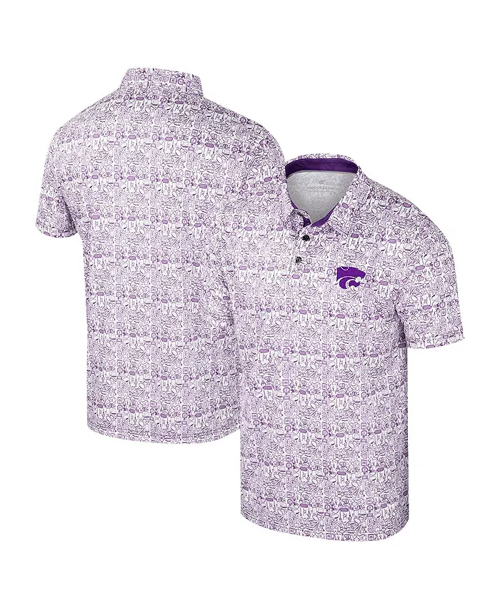 

Мужская фиолетовая поло Kansas State Wildcats It's Time Allover Print Colosseum