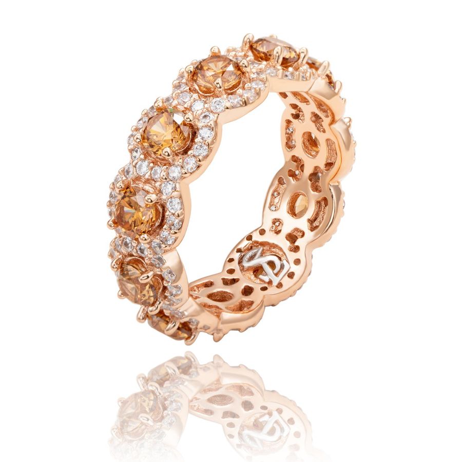 

Кольцо-ободок из стерлингового серебра с круглым бриллиантом и кубическим цирконием Suzy Levian New York, Brown