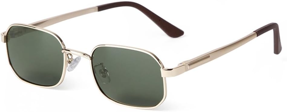 

Металлические маленькие солнцезащитные очки для мужчин и женщин в стиле ретро с пружинным шарниром, поляризованные солнцезащитные очки TAC, зеленые очки для вождения VFDHN, C5