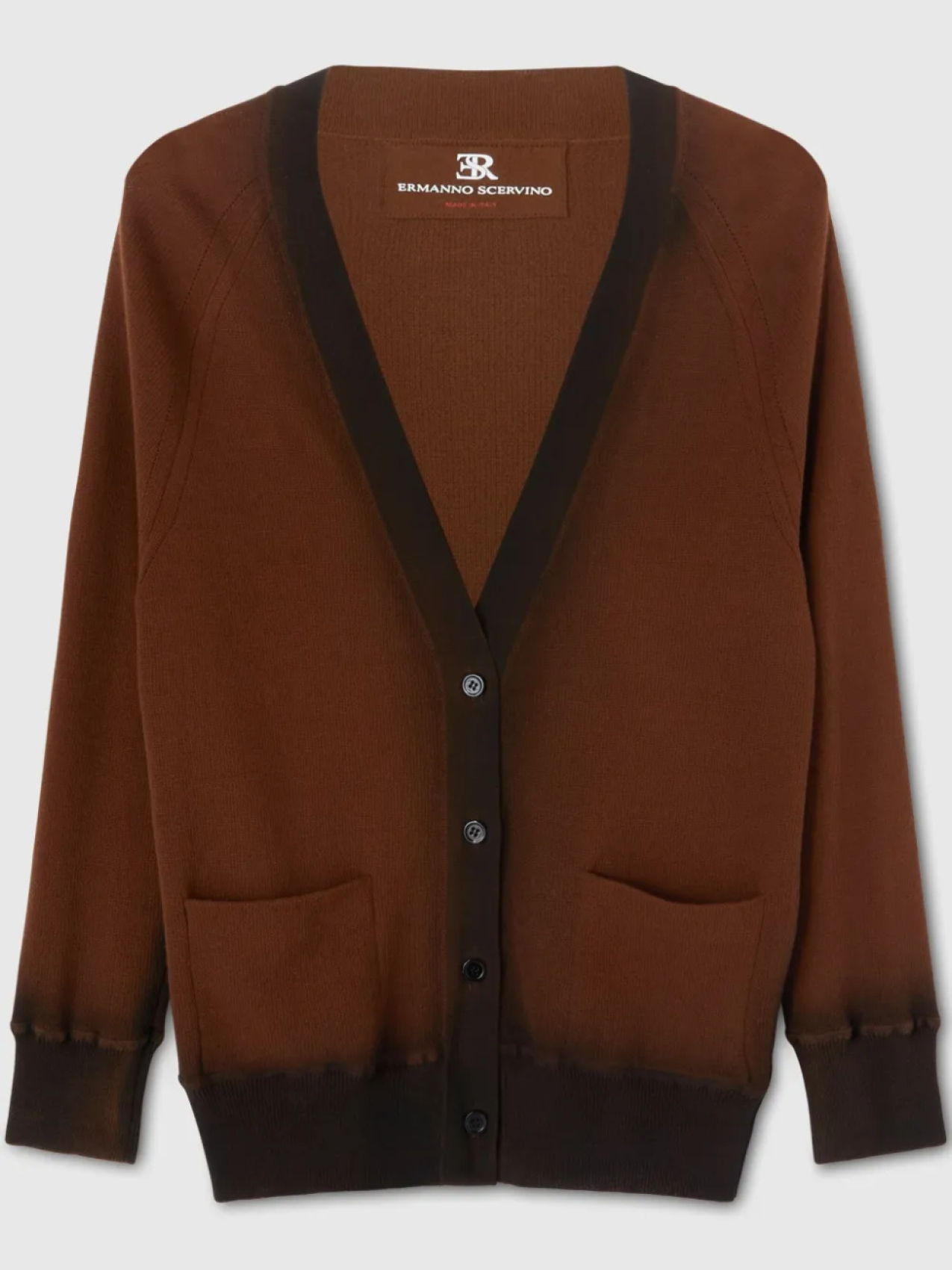 

Кардиган Ermanno Scervino из смесового хлопка, коричневый
