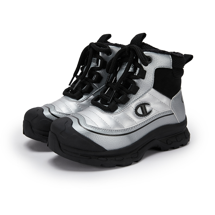Champion Kids Термические ботинки High Top для детей Silver Black, возраст 3-7 лет — фото 2