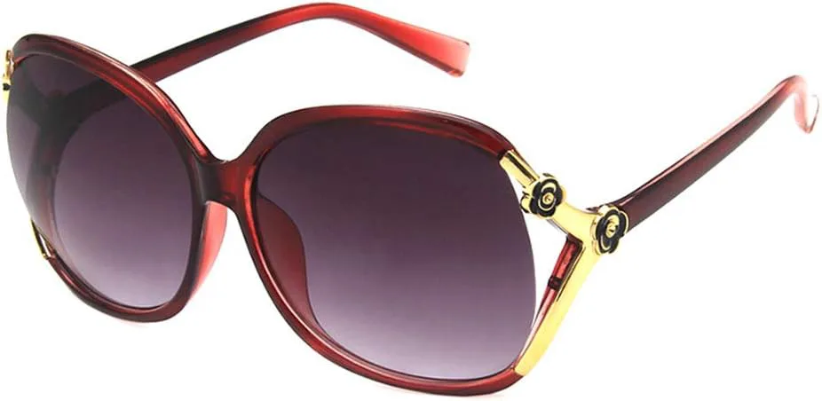 

Женские солнцезащитные очки Shiratori в стиле ретро, ​​черные, для отдыха и путешествий, овальные, неполяризованные, с защитой от УФ-излучения UV400, Red