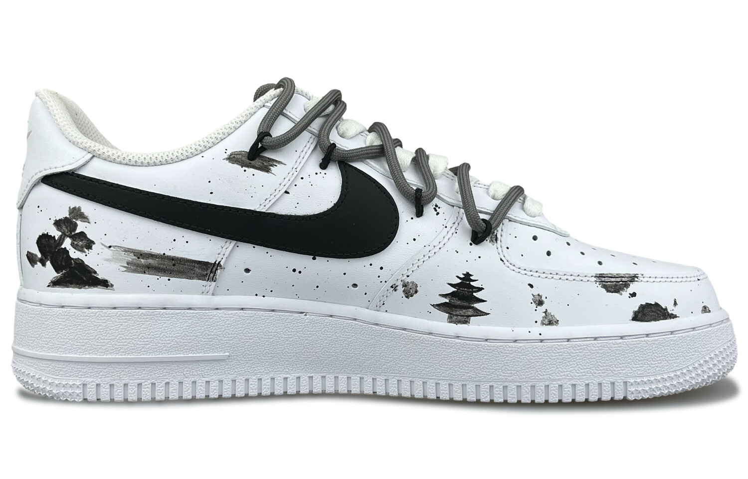 

Кроссовки Nike Air Force 1 Skateboarding Shoes Women's Low-top White/black/gray, цвет The national tide is blended