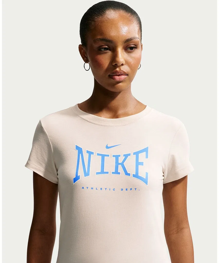 Женская спортивная облегающая футболка Nike, коричневый — фото 2