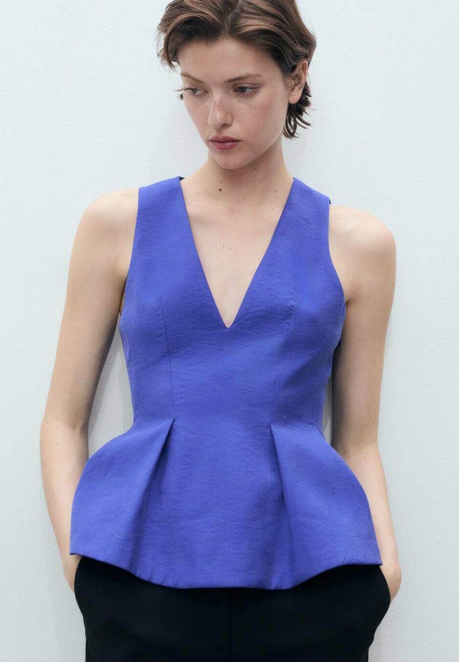 

Топ PALMA - Blouse Mango, темно-синий