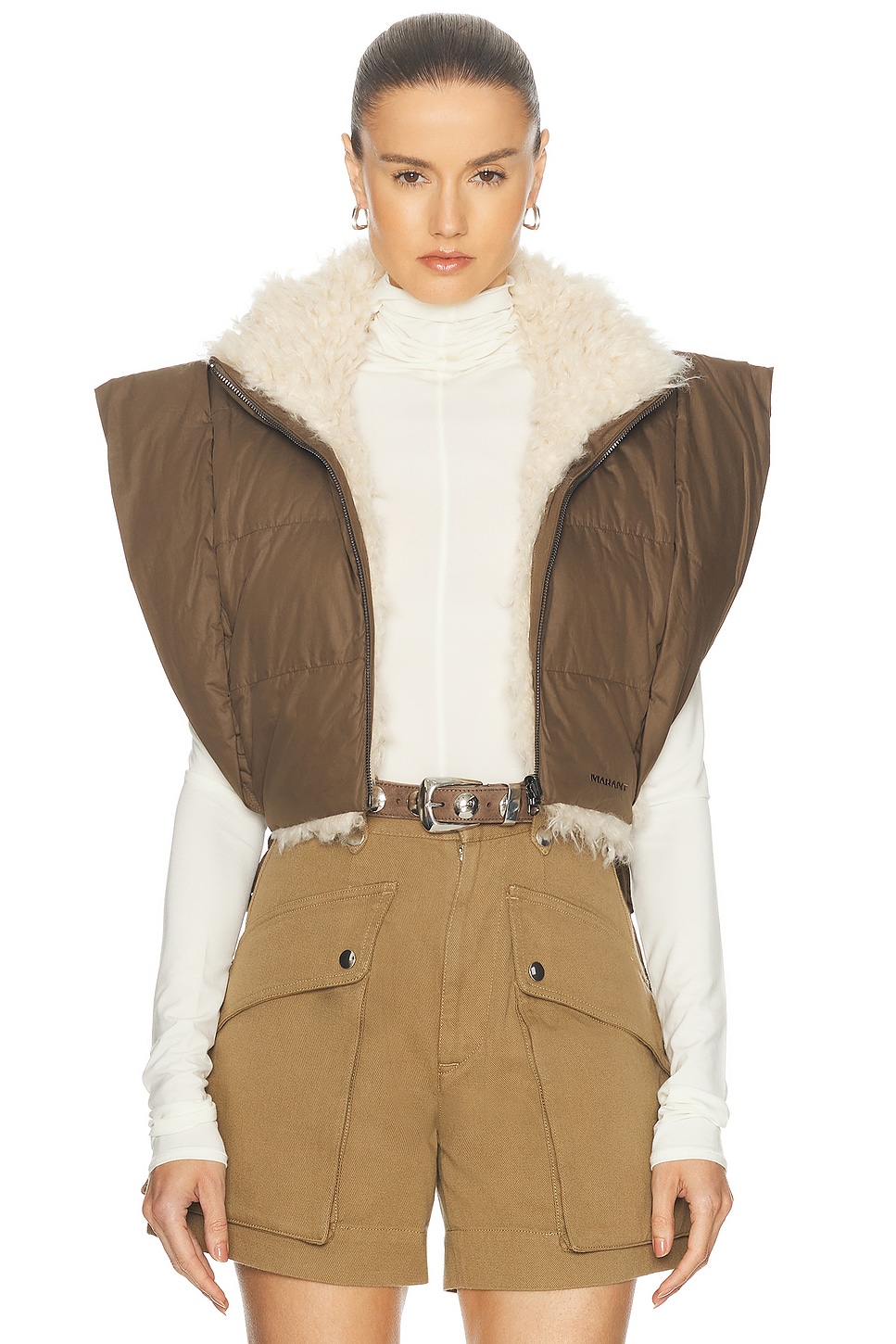 

Жилет с капюшоном Isabel Marant Etoile, хаки