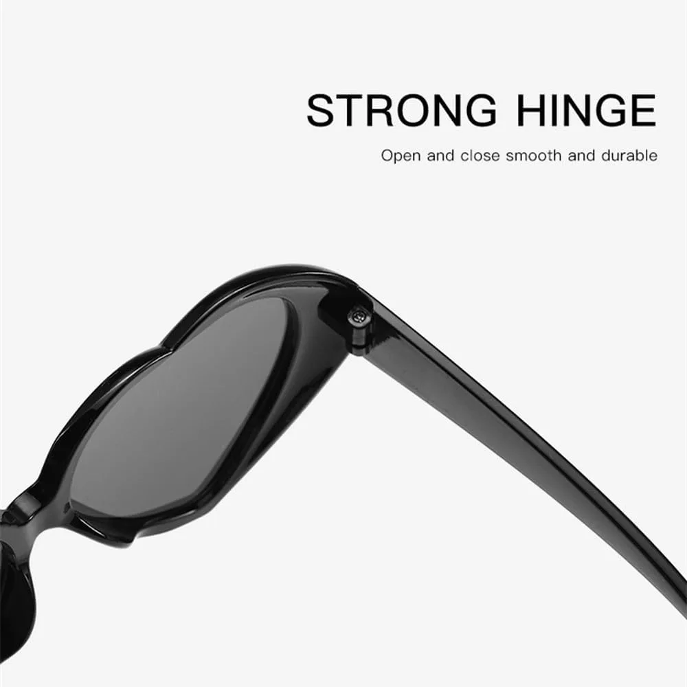 

Солнцезащитные очки в форме сердца для женщин, солнцезащитные очки для вечеринок, винтажные очки с защитой от УФ-излучения UV400. Аксессуары TVTBBVV, Black