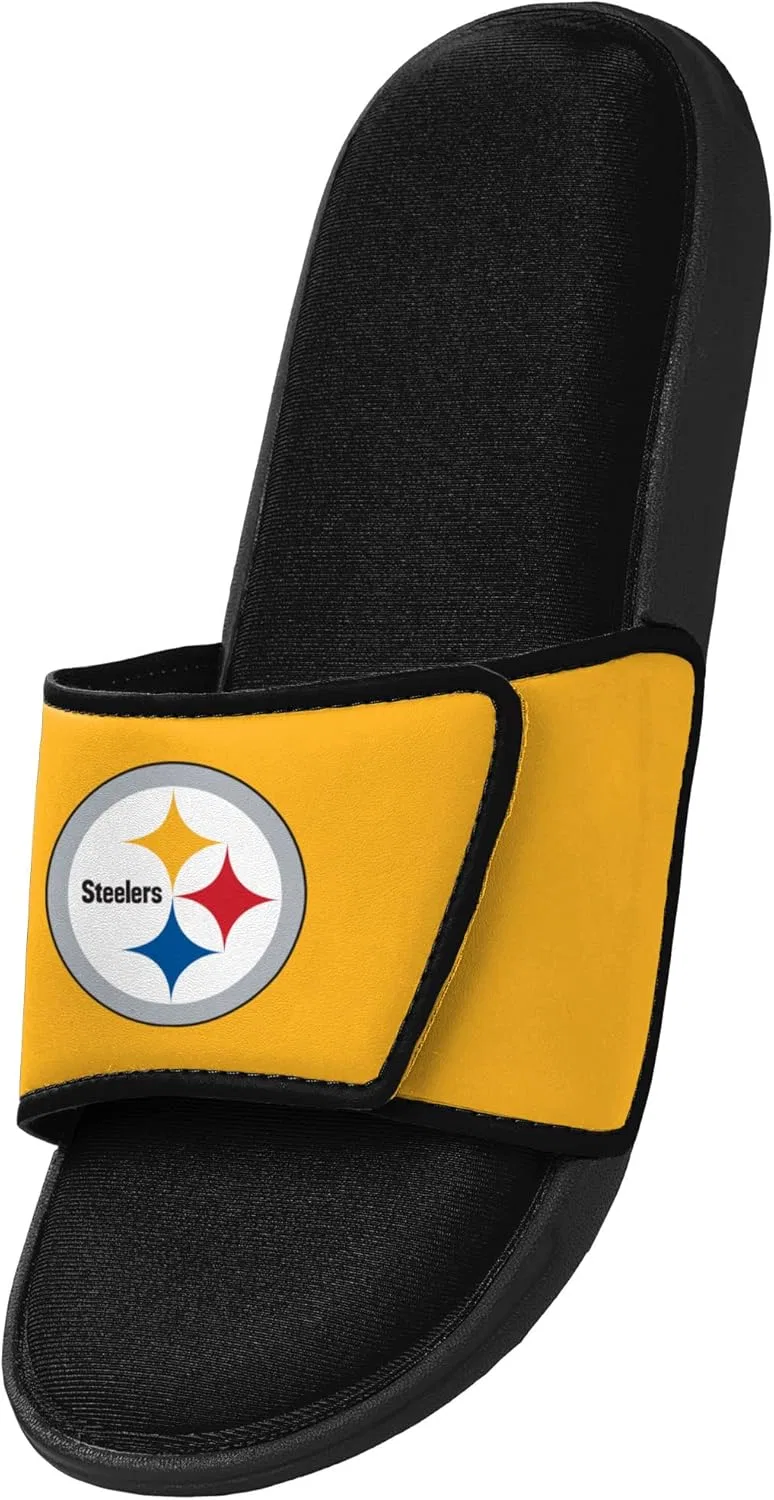 Мужские спортивные тапочки FOCO Legacy Velcro Sport Slide New York Giants Legacy Sport с застежкой-липучкой - размер Large, Pittsburgh Steelers — фото 3