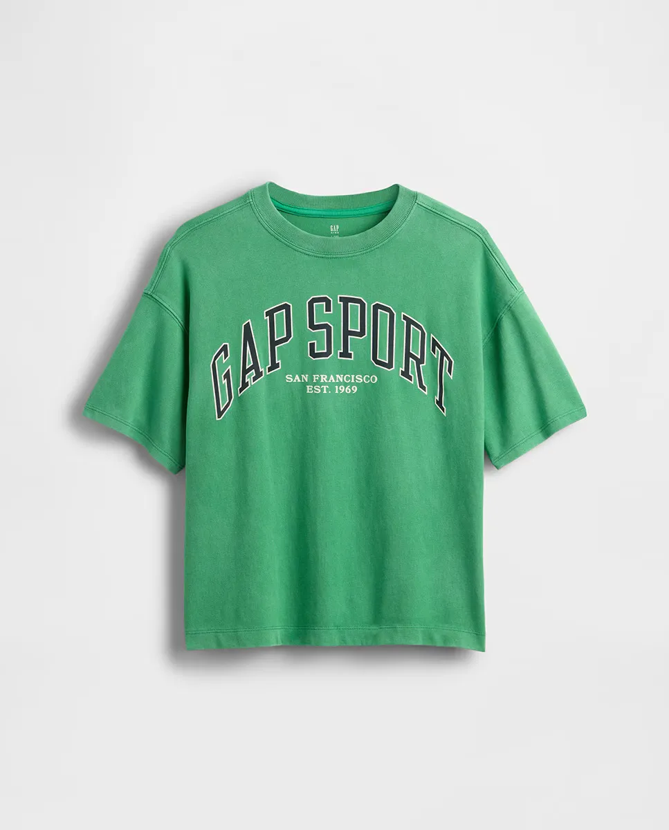 

Футболка большого размера с логотипом Gap Sport для детей, зеленый