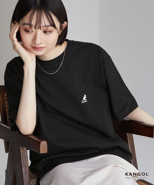 

Футболка оверсайз с коротким рукавом, вышитый логотип KANGOL, черный