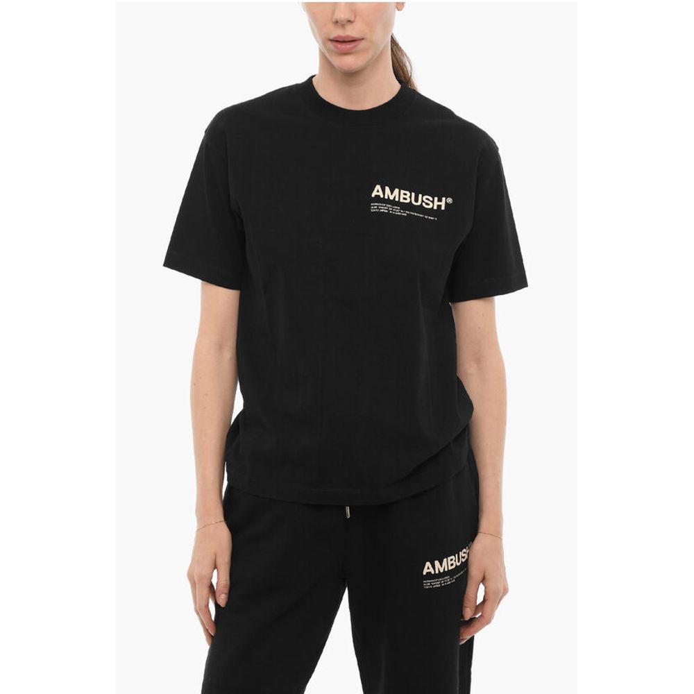 

Однотонная футболка с круглым вырезом и контрастным логотипом Ambush, Black