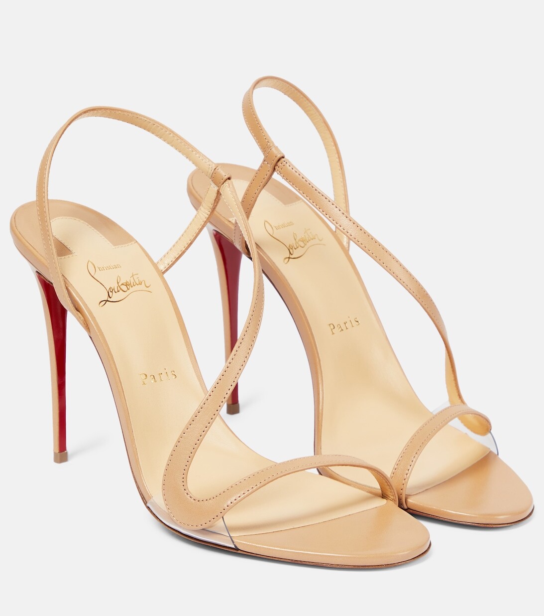 Босоножки Rosalie из кожи Christian Louboutin, бежевый