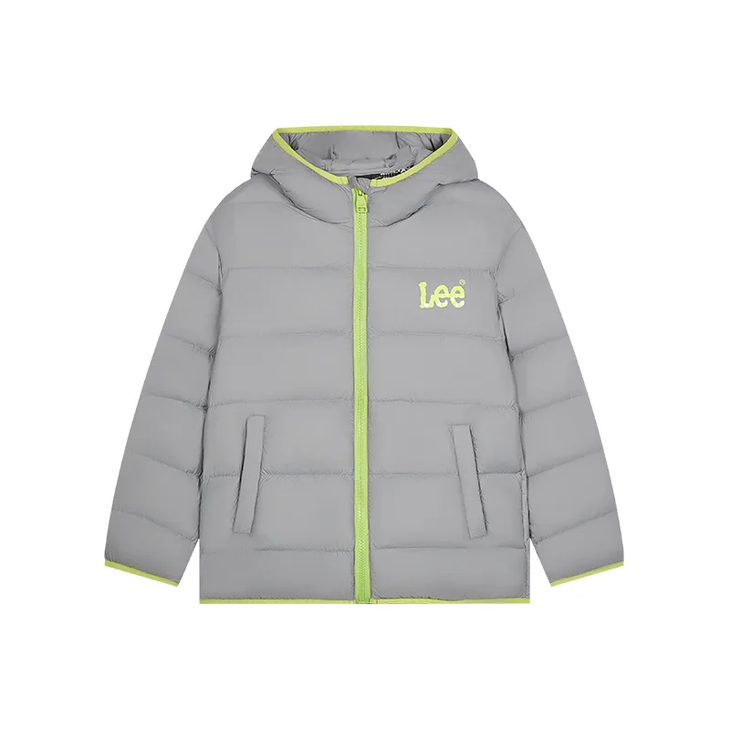 Детская пуховая куртка с капюшоном утепленная Lee, Premium Gray