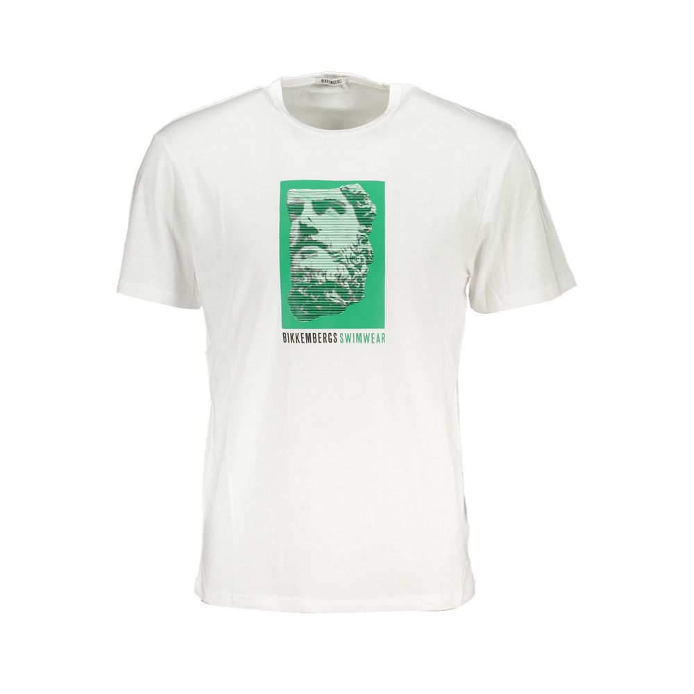 

Белая хлопковая футболка Bikkembergs
