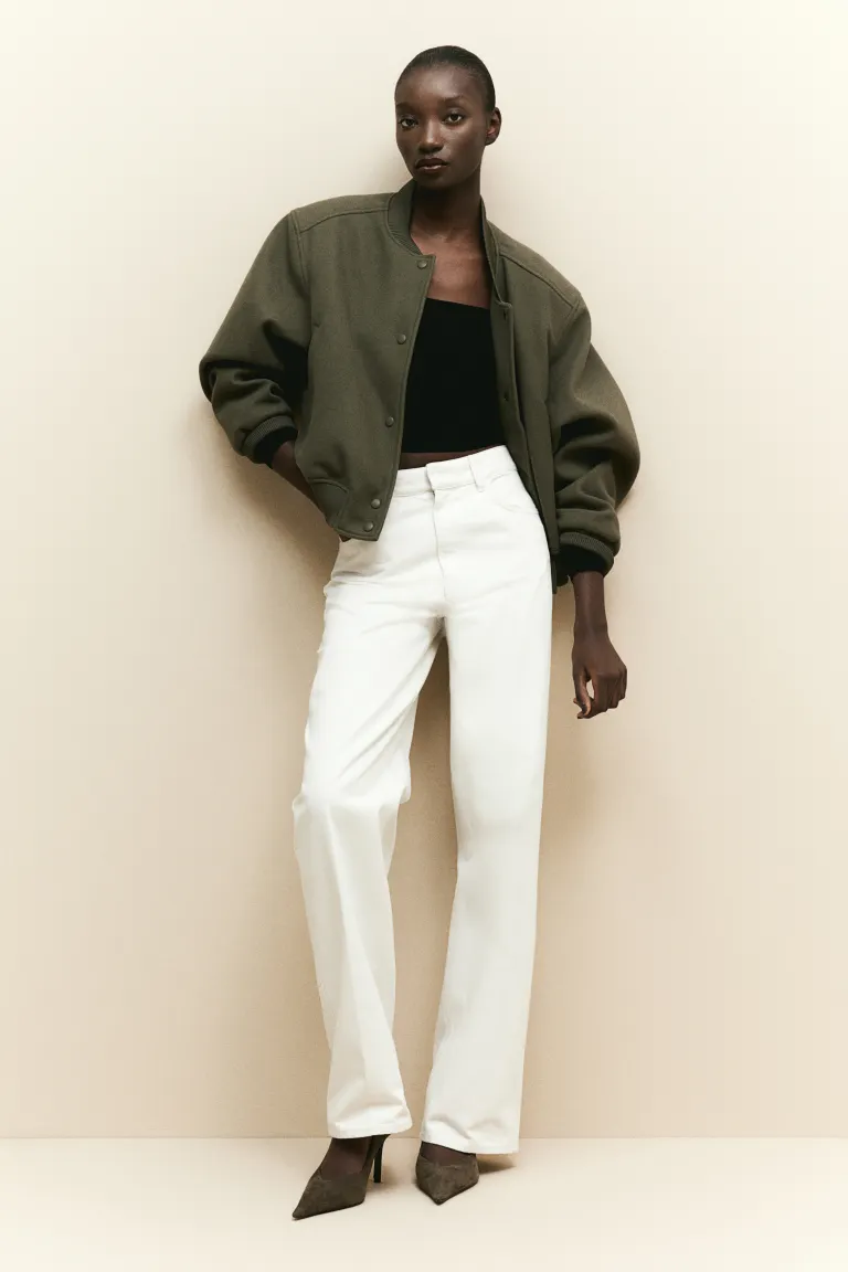 

Короткая блузка с квадратным вырезом H&M, черный