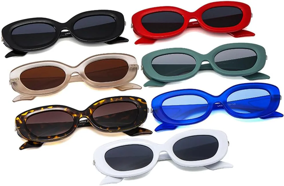 

Популярные модные овальные солнцезащитные очки для женщин в стиле ретро, ​​солнцезащитные очки UV400 для мужчин, голубые/шампань TKKTLLT, Green Light Grey