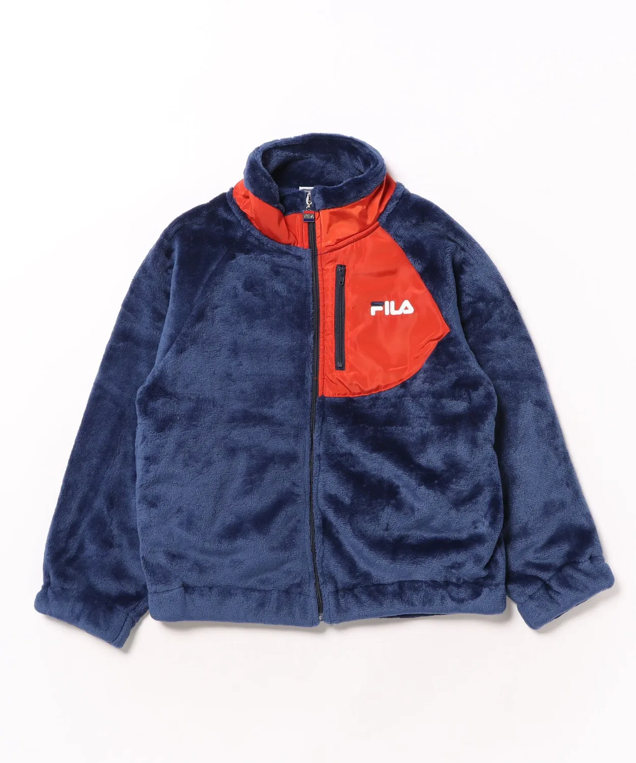 Детская куртка FILA флисовая двусторонняя, полиэстер 100%, цвет тёмно-синий