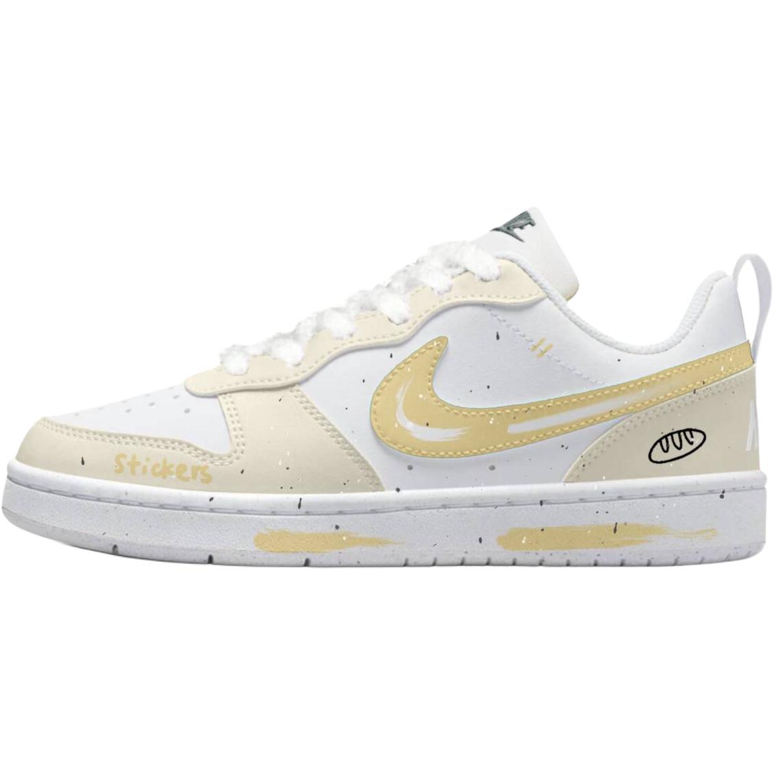 

Nike Кроссовки для скейтбординга Court Borough Low top Kids' White Yellow для подростков