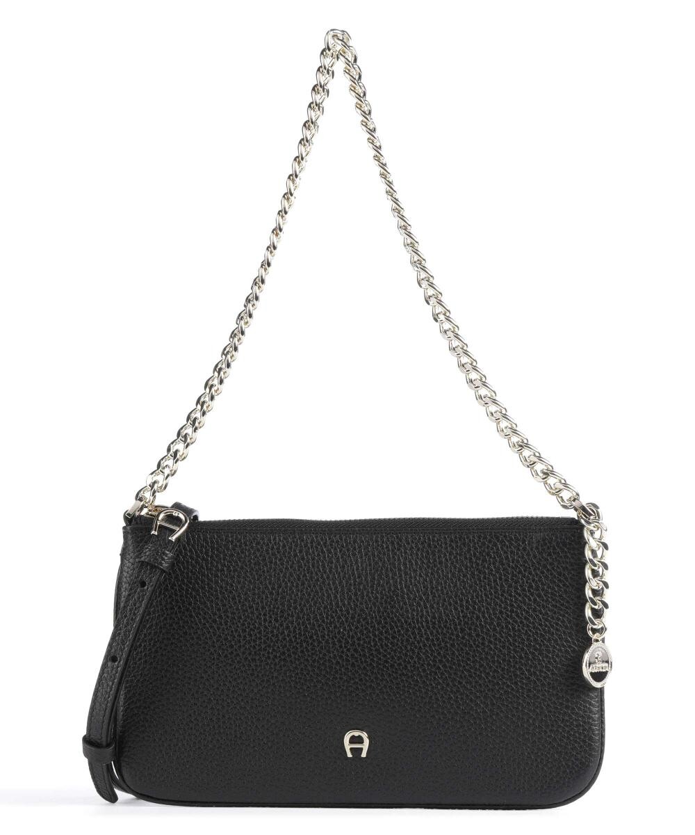 

Модная сумка через плечо из зернистой яловой кожи Aigner, черный