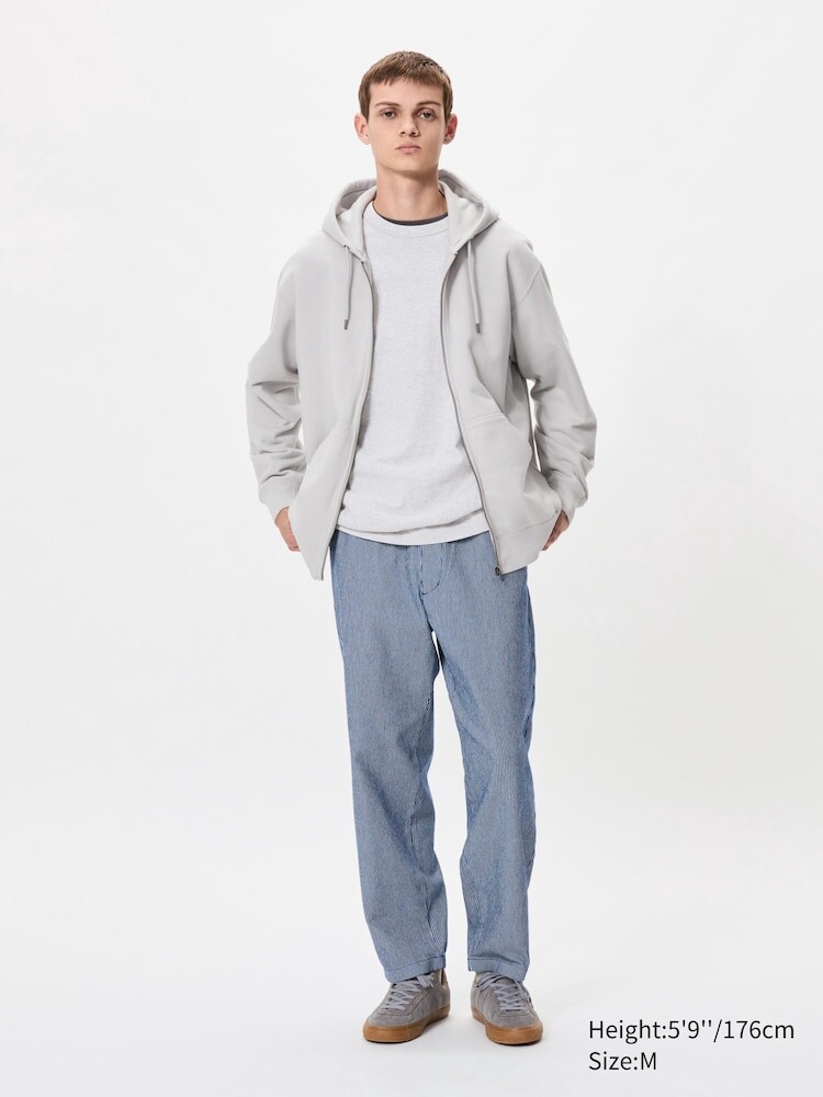 

Эластичные брюки до щиколотки в полоску Uniqlo, цвет 67 синий