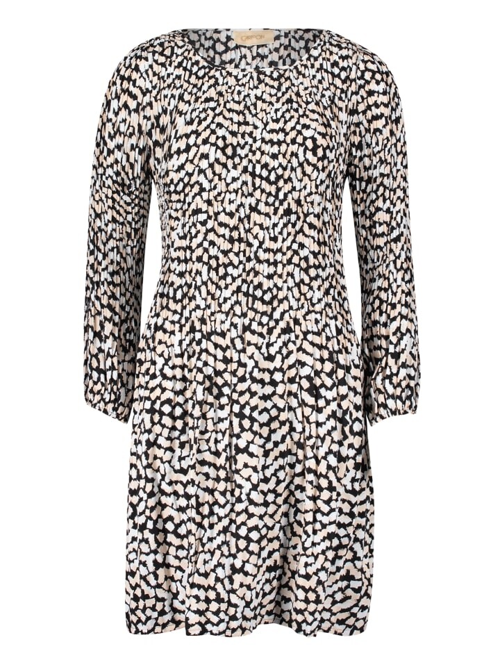 

Короткое платье CARTOON Plisseekleid mit Muster, цвет Weiß/Schwarz