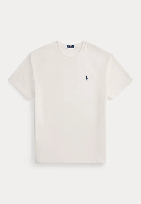 Классическая махровая футболка, базовая футболка Polo Ralph Lauren, White — фото 4