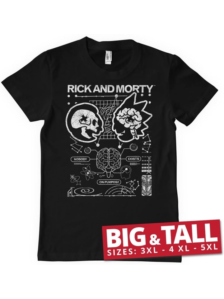

Футболка Nobody Exists On Purpose Big & Tall T-Shirt Rick and Morty, черный