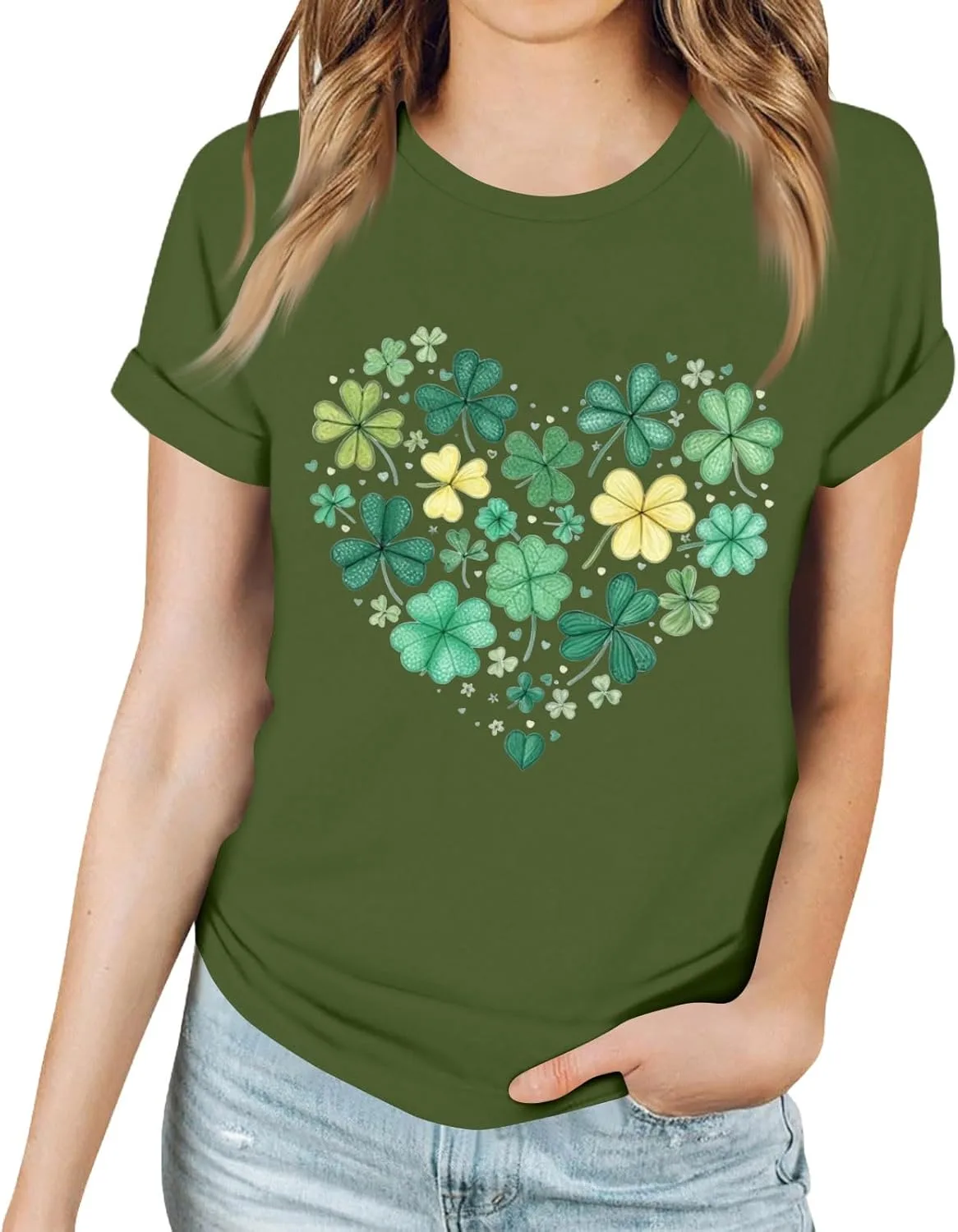 

Женская футболка на День Святого Патрика с принтом, короткий рукав FQZWONG