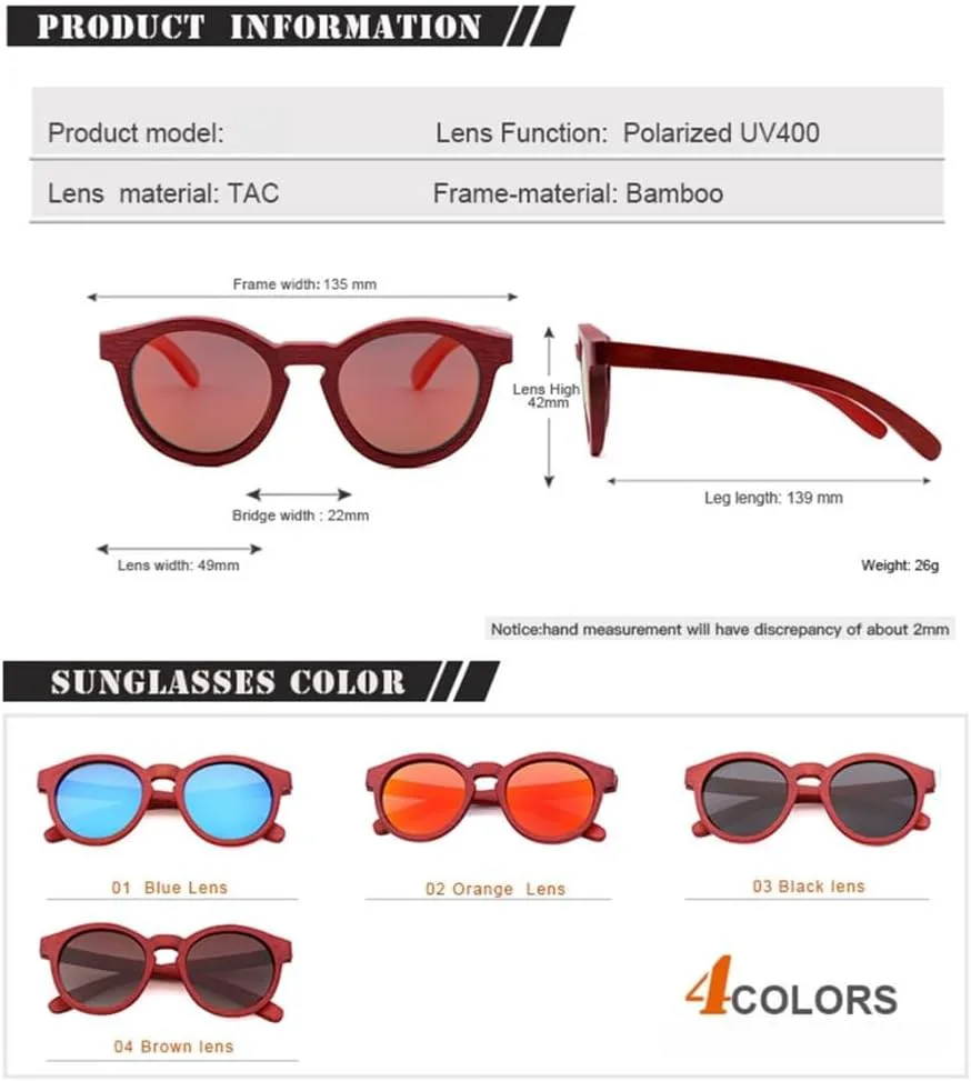 

Солнцезащитные очки из бамбукового дерева с защитой от УФ-излучения UV 400 для женщин и мужчин, для вождения автомобиля, поляризованные, дизайнерские UJNHGQ, Blue