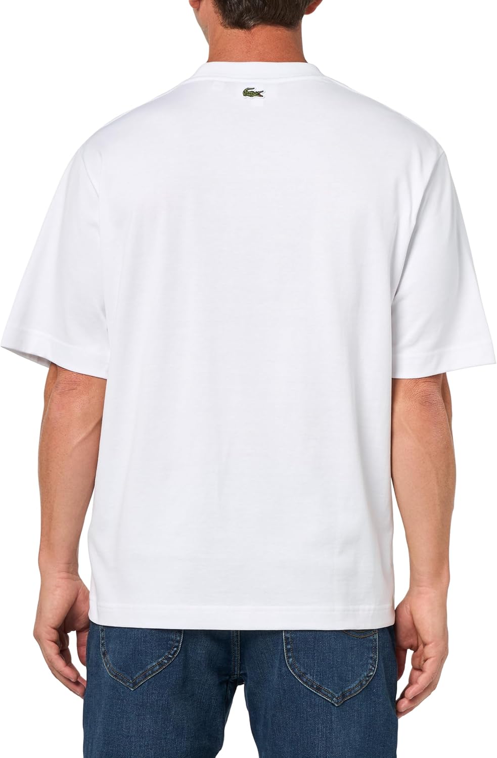 Мужская теннисная футболка Lacoste свободного кроя с принтом, White — фото 2